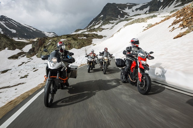 Alpen Master 2013: enduro stradali - Aprilia Caponord 1200 - BMW F 800 GS Adventure - Ducati Hyperstrada - KTM Adventure R