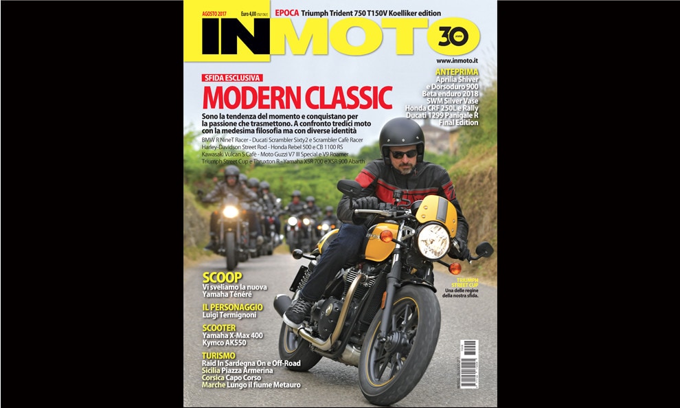 InMoto di agosto è in edicola con la sfida Modern Classic