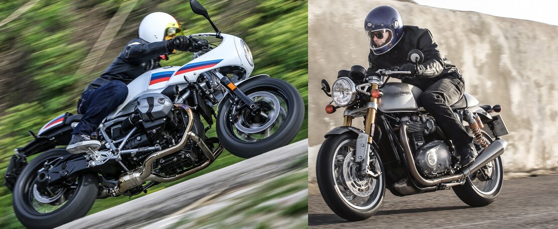 BMW R NineT Racer Vs Triumph Thruxton 1200 R: vecchie sarete voi