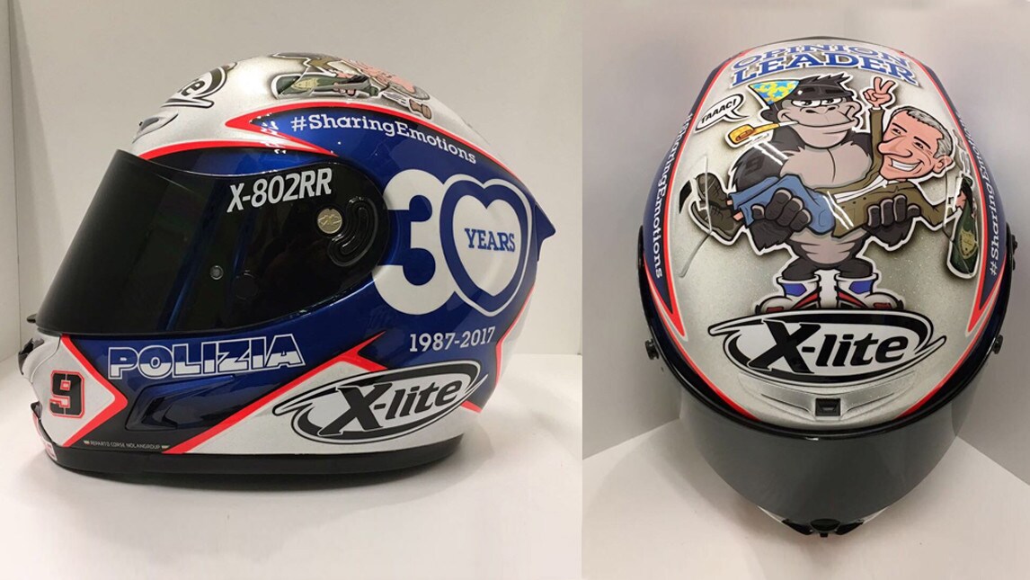Petrucci e il casco di Valencia