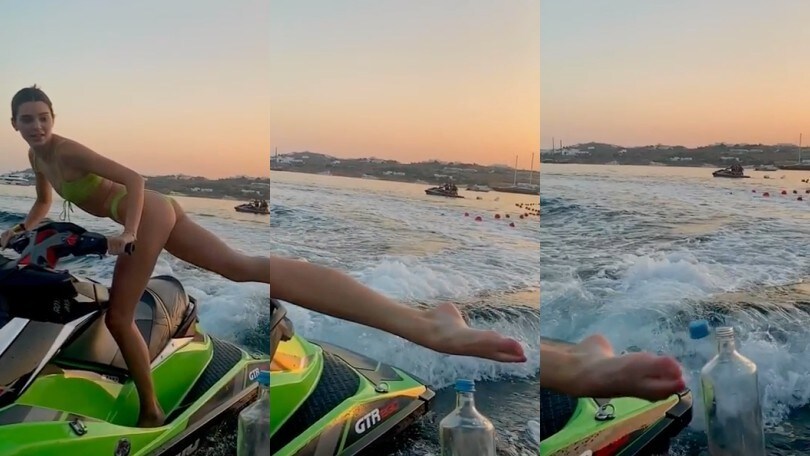 Kendall Jenner, Bottle Cap Challenger sulla moto d'acqua