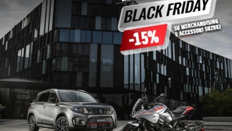 Suzuki, Black Friday: sconto del 15% su abbigliamento e accessori