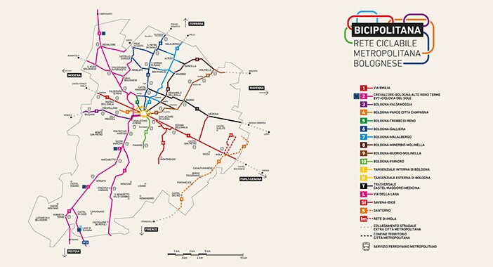 Bicipolitana di Bologna, al via i lavori tra città e hinterland