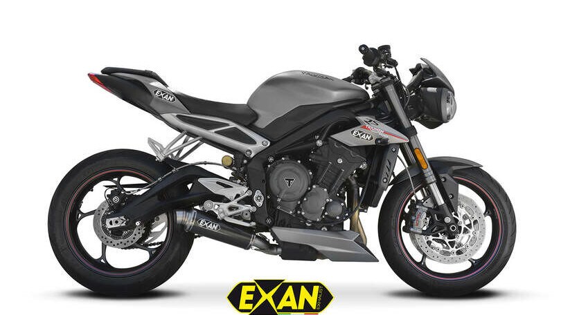Triumph Street Triple 765, più aggressiva con gli scarichi Exan