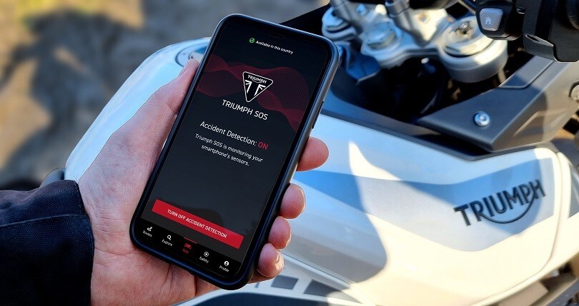Triumph SOS, in caso d'incidente è l'app che chiama i soccorsi