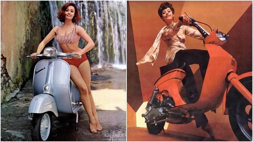 Raffaella Carrà e quei calendari con Vespa e Lambretta