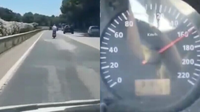 Scooter truccato: a oltre 160 km/h in autostrada VIDEO