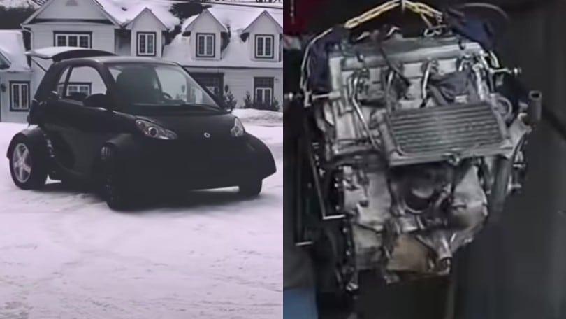 Smart con motore Suzuki Hayabusa: l’arma totale creata da uno youtuber