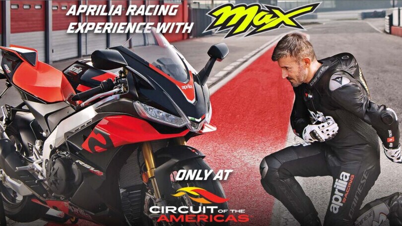 Aprilia, una "pistata" ad Austin con Max Biaggi e la RSV4
