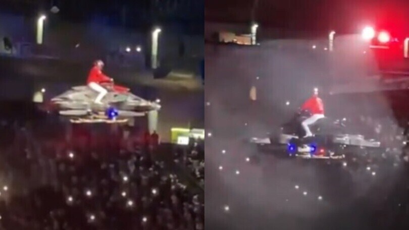 Manager di baseball in campo su una moto volante! VIDEO