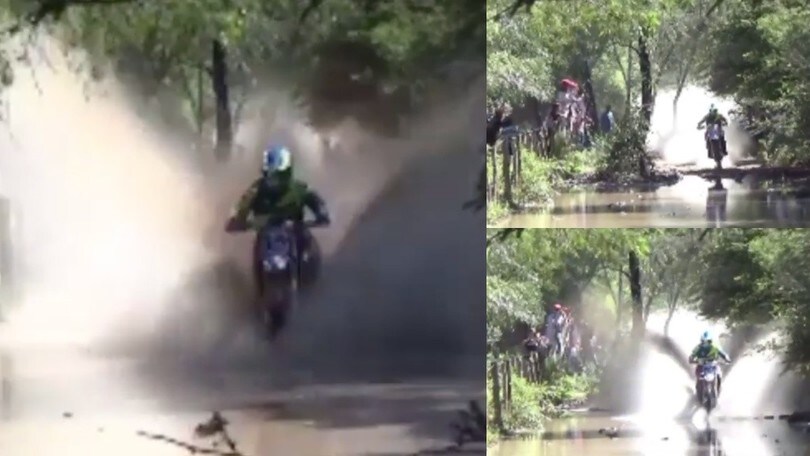 Enduro sfreccia sull’acqua: le immagini incredibili
