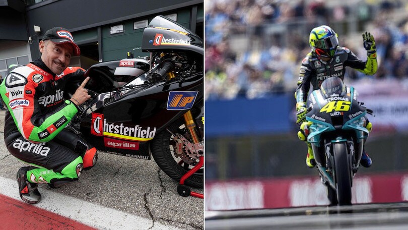 GP Mugello, Rossi e Biaggi insieme per salutare i tifosi