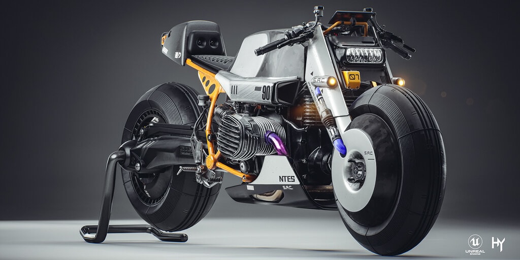 R9T UE5, quanto gasa la café racer in stile cyberpunk