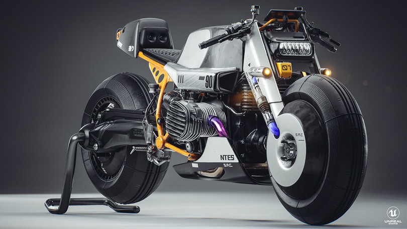 R9T UE5, quanto gasa la café racer in stile cyberpunk