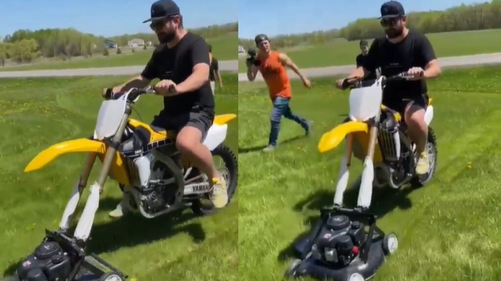 Fare giardinaggio: lo stai facendo bene... con la moto