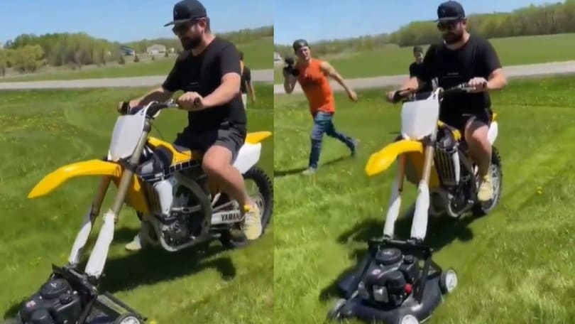 Fare giardinaggio: lo stai facendo bene... con la moto