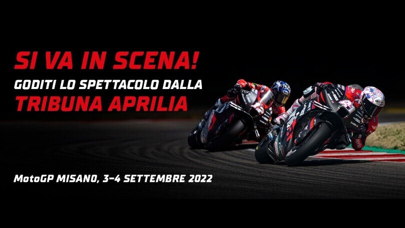 MotoGP Misano, la Tribuna del Carro si colorerà di nero Aprilia