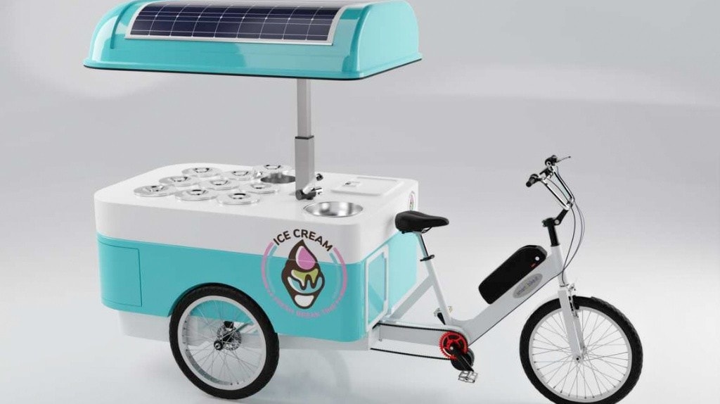 Street Food E-Bike, gelati e caffè sulla bici elettrica a pannelli solari
