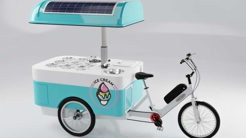 Street Food E-Bike, gelati e caffè sulla bici elettrica a pannelli solari