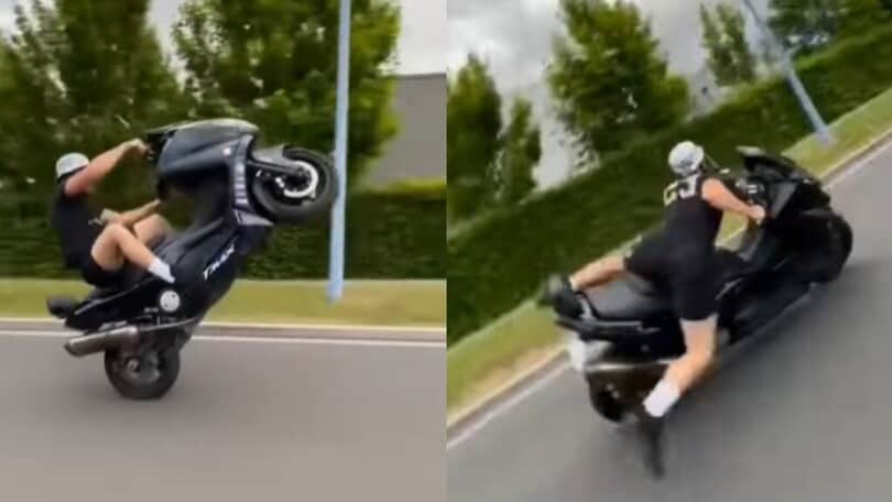 Quando impenni con il TMAX… ma rischi grosso