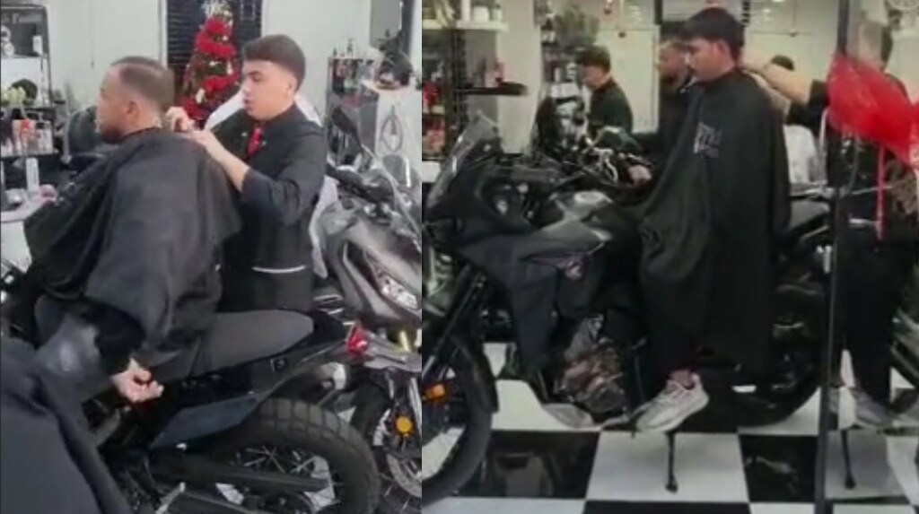 A Napoli i barbieri ti tagliano i capelli in sella alla moto
