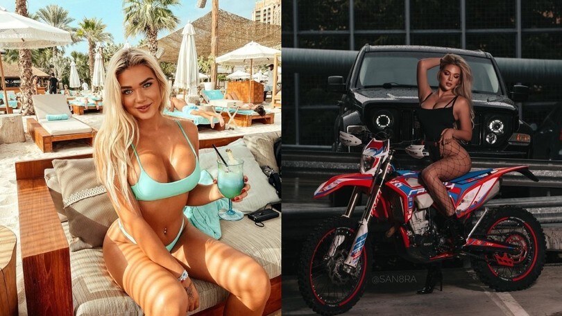 Sandra, sensualità su due ruote: è bionda e viene dall'Estonia