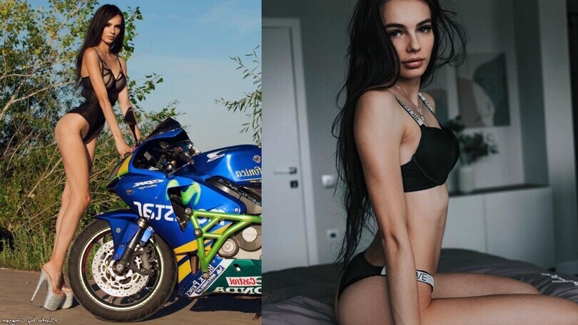 Irina, la sosia di Emily Ratajkowski viaggia su un'Honda CBR600RR