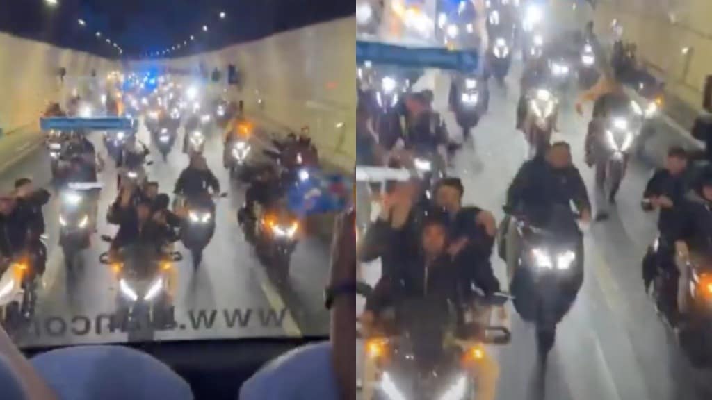 Notte folle a Napoli: tifosi in scooter (e senza casco) scortano la squadra