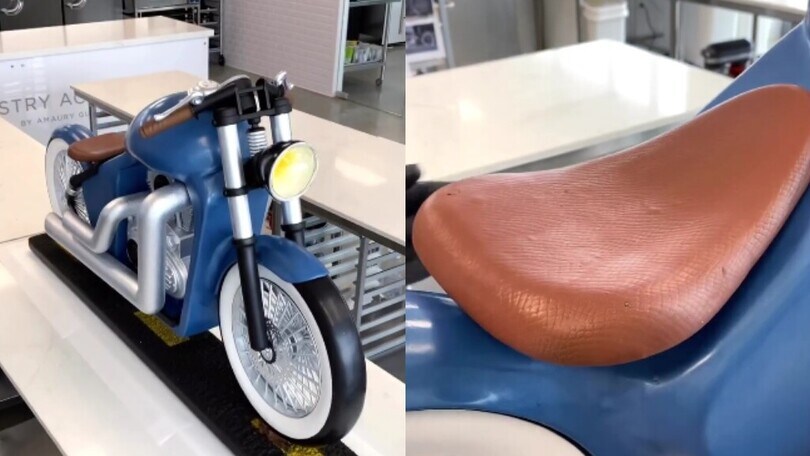 Una moto tutta fatta di cioccolato: è la spettacolare scultura di Giuchon