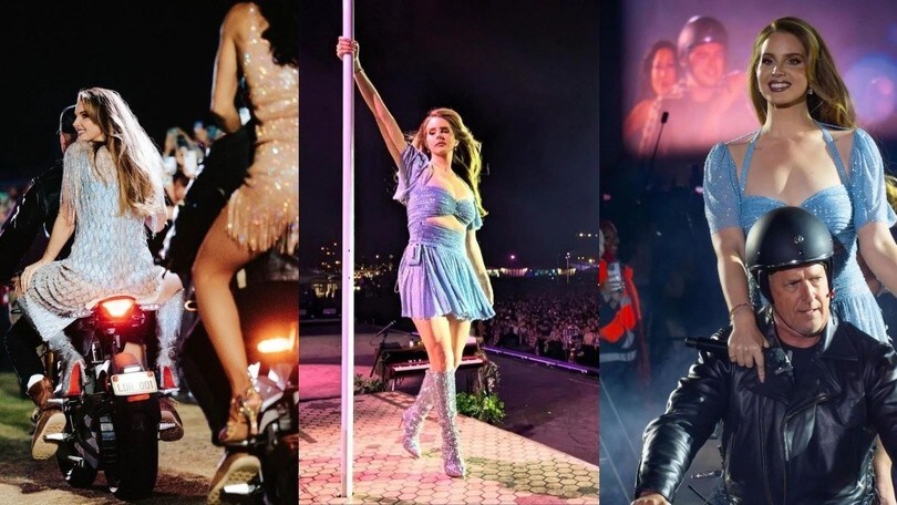 Lana Del Rey: spettacolare entrata in moto al Coachella!