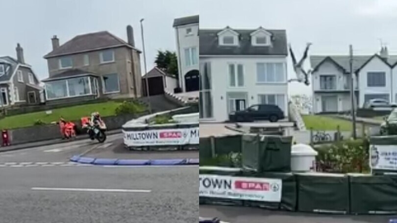 Pilota scaraventato a sette metri d'altezza, cade su un'auto! [VIDEO]