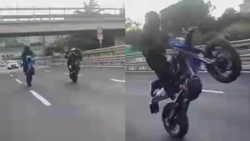 In tangenziale su una ruota sola: la follia a Napoli fa il giro dei social