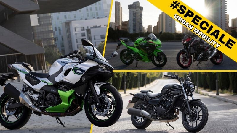 Kawasaki gamma 500 e Ninja 7 Hybrid: commuting con grinta