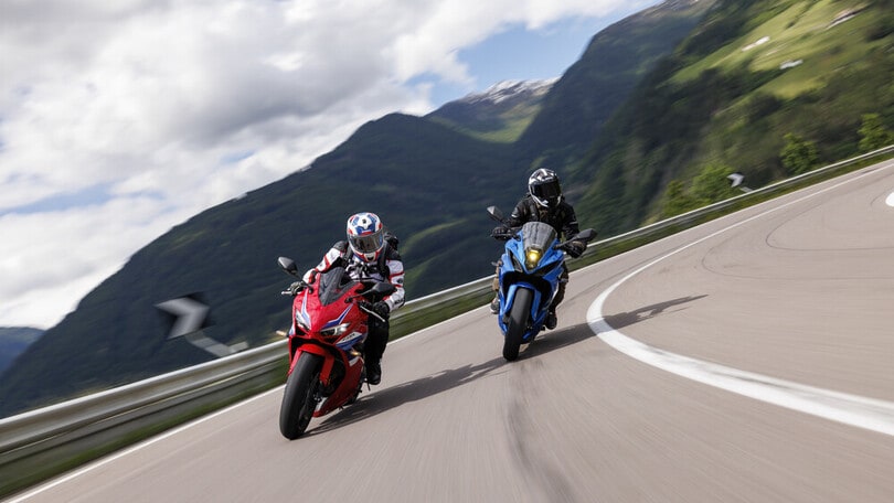 Honda CBR 650R e-clutch vs Suzuki GSX-8R: le foto della sfida