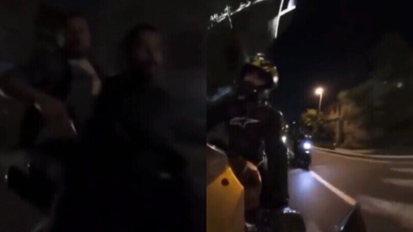 Sulla moto tentano di rapinare un altro motociclista: la figuraccia e epica!