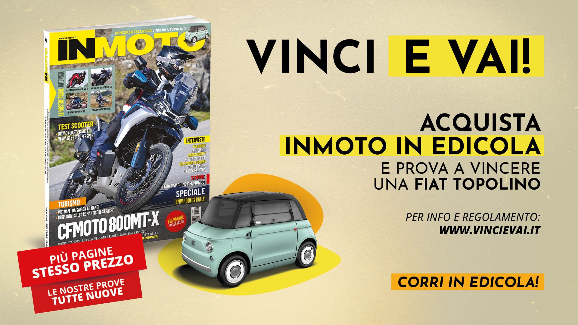 Vinci una Fiat Topolino con InMoto!
