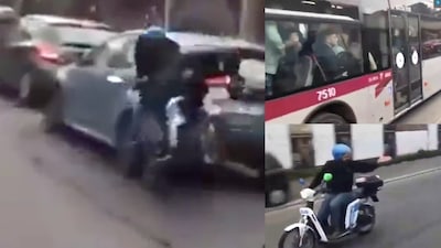 Roma, tifoso in scooter urla agli inglesi ma tampona un'auto