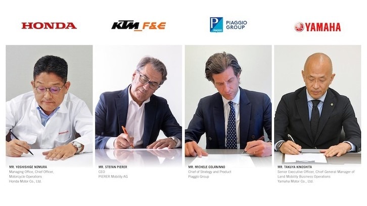 Honda, KTM, Piaggio, Yamaha: accordo per la creazione di batterie intercambiabili