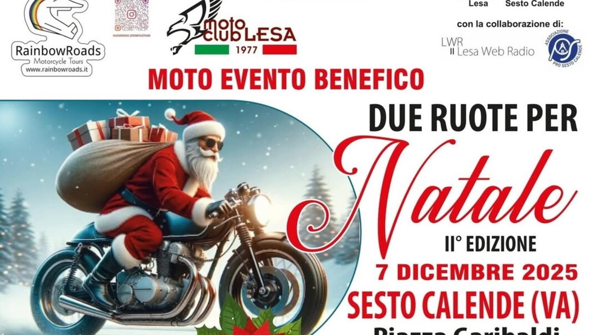 Sesto Calende, torna il motogiro natalizio: evento benefico e parata dei Babbi Natale in moto