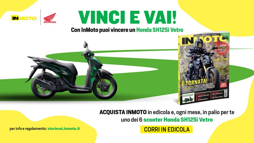 Con InMoto vinci uno scooter Honda SH125i Vetro. Scopri come!