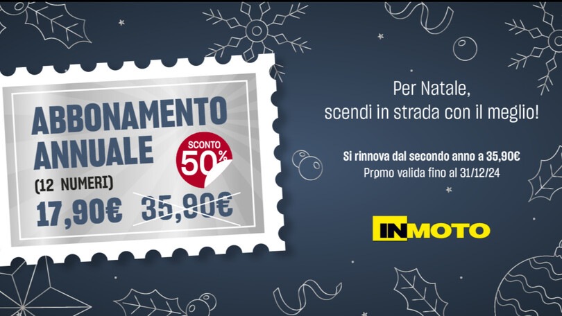 Sconto del 50%, a Natale regala InMoto: l'abbonamento annuale costa la metà!