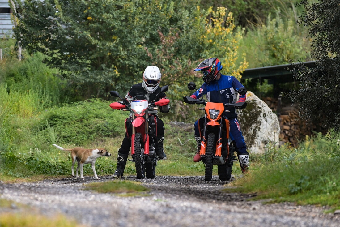 Honda CRF300L vs KTM 390 Enduro R vs Suzuki DR-Z4S: le migliori foto della comparativa dual purpose