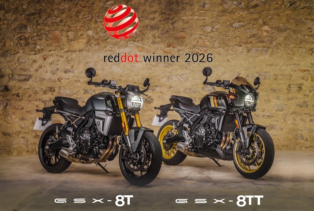Suzuki GSX-8T e GSX-8TT premiate con il Red Dot Design Award 2026
