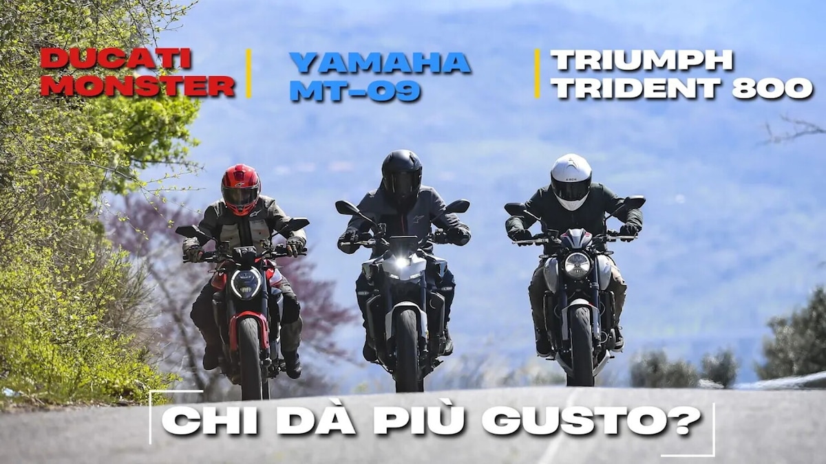 (VIDEO) Ducati Monster, Triumph Trident 800 e Yamaha MT-09: la comparativa tra regine del divertimento