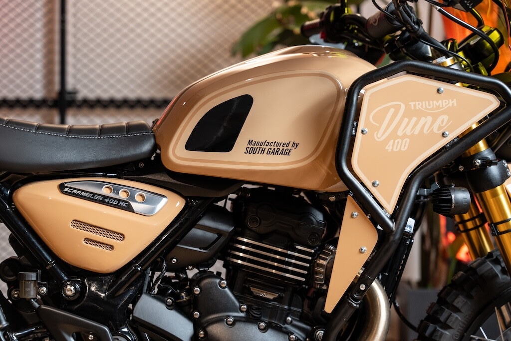Triumph Dune 400: le foto della Scrambler che sogna i grandi rally nel deserto