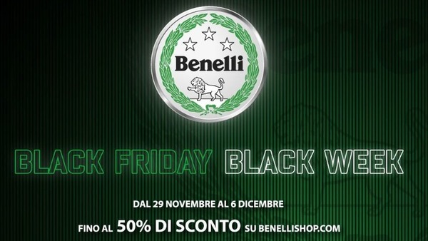 Benelli Black Friday, sconti del 50% su accessori e abbigliamento