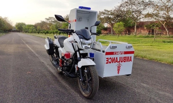 Hero Extreme, la moto ambulanza per la lotta al Covid-19