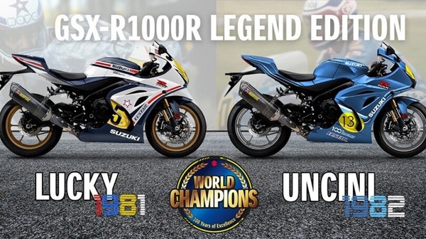 Suzuki: due GSX-R1000R Legend consegnate a Lucchinelli e Uncini