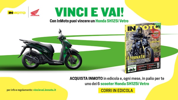 Con InMoto vinci uno scooter Honda SH125i Vetro. Scopri come!