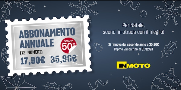 Sconto del 50%, a Natale regala InMoto: l'abbonamento annuale costa la metà!